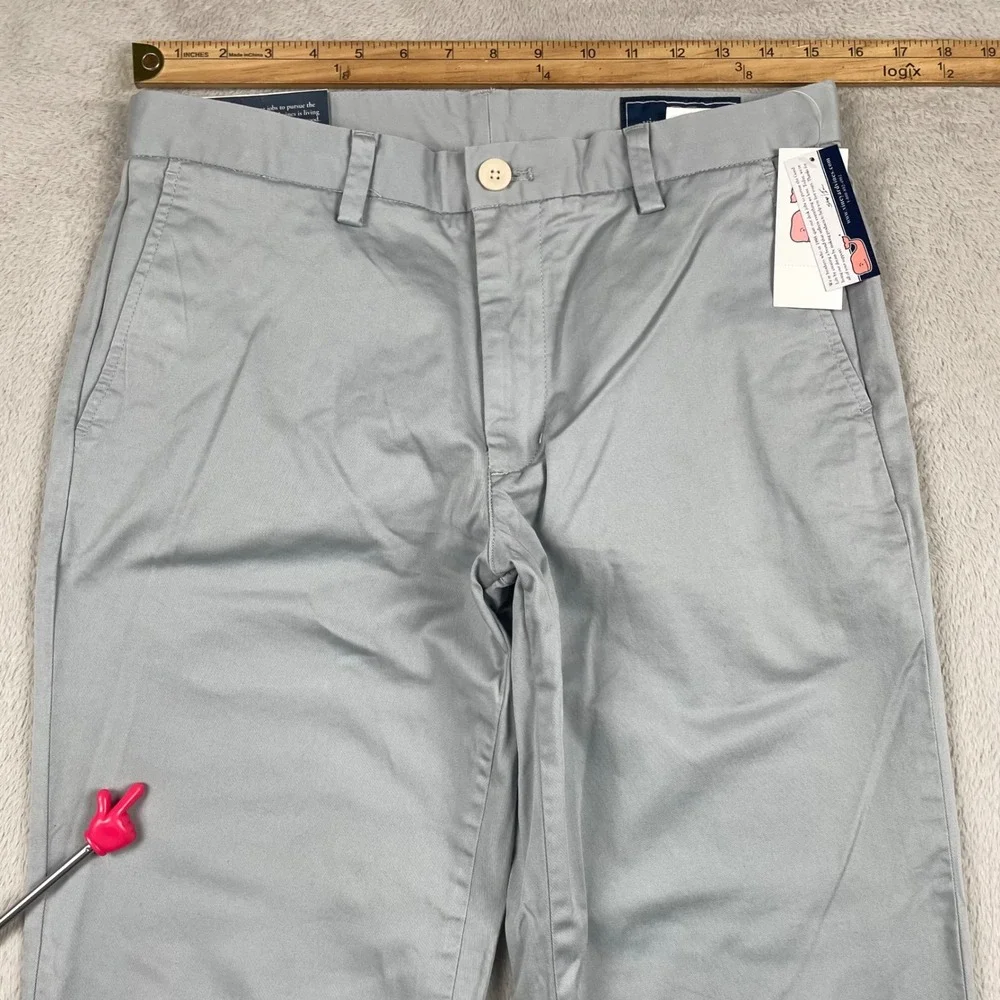 New Vineyard Vines Breaker Pant Men 30x32 Slim Fit Gray Preppy Golf Office Chino